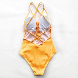 Monokini "Bellagio" - Maillot de bain 1 pièce jaune pour femme - B3.Kini