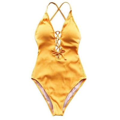 Monokini "Bellagio" - Maillot de bain 1 pièce jaune pour femme - B3.Kini