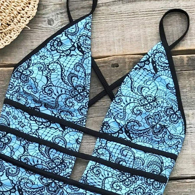 Monokini "Blue Dream" - Maillot de bain 1 pièce bleu pour femme - B3.Kini