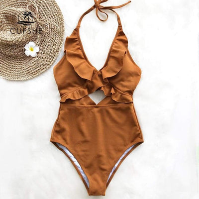 Monokini "Bohemian" - Maillot de bain 1 pièce brun pour femme - B3.Kini
