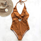 Monokini "Bohemian" - Maillot de bain 1 pièce brun pour femme - B3.Kini