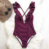 Monokini "Charme" - Maillot de bain 1 pièce bordeau pour femme - B3.Kini