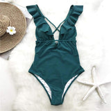 Monokini "Charme" - Maillot de bain 1 pièce vert pour femme - B3.Kini