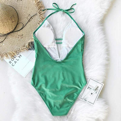Monokini "Jade" - Maillot de bain 1 pièce vert pour femme - B3.Kini