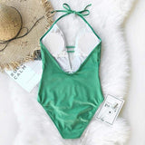 Monokini "Jade" - Maillot de bain 1 pièce vert pour femme - B3.Kini
