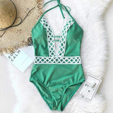 Monokini "Jade" - Maillot de bain 1 pièce vert pour femme - B3.Kini